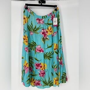 CATHY DANIELS TROPICAL HAWAIIAN‎ ISLANDS MAXI SKIRT PULLON STYLE